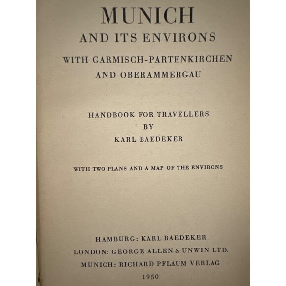 Munich and its Environs Karl Baedeker 1950 Plans and Maps Vintage - Picture 3 of 16